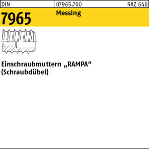 100 Einschraubmuttern DIN 7965 Messing M4x15 Aussendurchmesser 8 mMMs