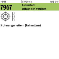 1000 Sicherungsmuttern DIN 7967 Federstahl M10 verzinkt