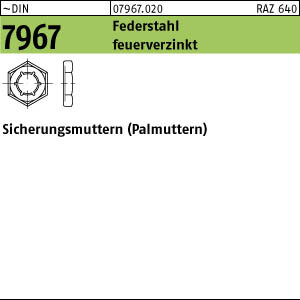 100 Sicherungsmuttern DIN 7967 Federstahl M10 feuerverzinkt tZn