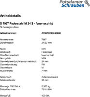 100 Sicherungsmuttern DIN 7967 Federstahl M24...
