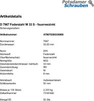 50 Sicherungsmuttern DIN 7967 Federstahl M33...