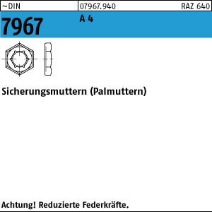 100 Sicherungsmuttern DIN 7967 A4 M10 V4A Edelstahl
