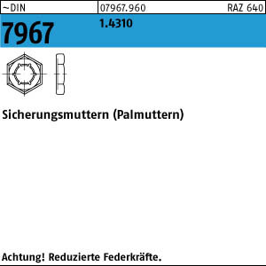 100 Sicherungsmuttern DIN 7967 1.4310 M20 rostfrei Edelstahl