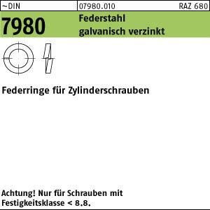 100 Federringe DIN 7980 verzinkt 22