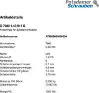 1000 Edelstahl Federringe DIN 7980 1.4310 6