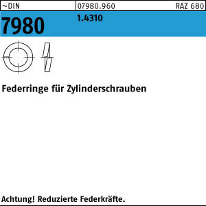 1000 Edelstahl Federringe DIN 7980 1.4310 8