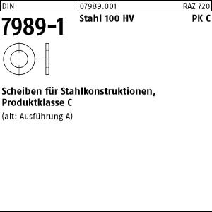 100 Scheiben DIN 7989 -1 Stahl 18 Pk C ÃœH 17,5x30x8