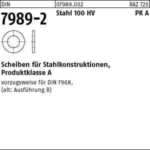 100 Scheiben DIN 7989 -2 Stahl 18 Pk A ÃœH 17,5x30x8