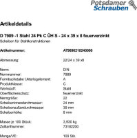 100 Scheiben,gestanzt DIN 7989 -1 feuerverzinkt 24 Pk C...