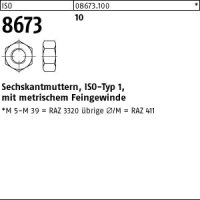 100 Sechskantmuttern ISO 8673 10 M12x1,5 Stahl