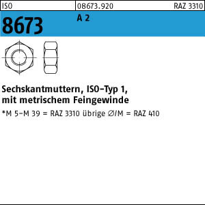 10 Sechskantmuttern ISO 8673 A2 M30x1,5 V2A Edelstahl