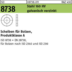 50 Scheiben ISO 8738 verzinkt 40
