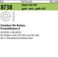 100 Scheiben ISO 8738 gelb verzinkt 20