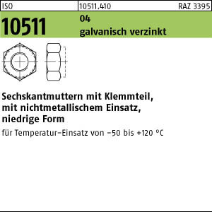 10 Sechskantmuttern ISO 10511 04 M36 verzinkt Stahl