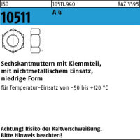 1000 Sechskantmuttern ISO 10511 A4 M4 Edelstahl