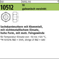 50 Sechskantmuttern ISO 10512 10 M20x1,5 verzinkt Stahl