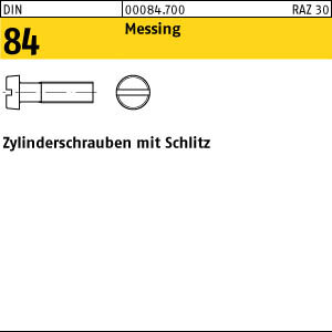 1000 Schlitz Zylinderschrauben DIN 84 Messing M6x12
