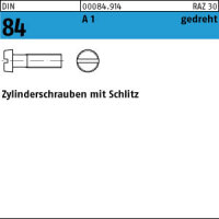 100 Edelstahl Schlitz Zylinderschrauben DIN 84 1.4305 M1,6x3