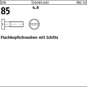 2000 Flachkopfschrauben DIN 85 4.8 Stahl M4x20