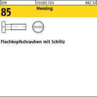 200 Flachkopfschrauben DIN 85 Messing M6x20