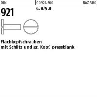 100 Flachkopfschrauben DIN 921 4.8 / 5.8 M6x8 Stahl
