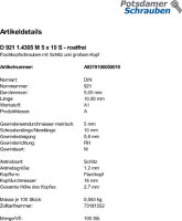 100 Flachkopfschrauben DIN 921 1.4305 M5x10 rostfrei A1...