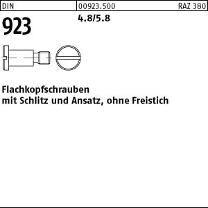 100 Flachkopfschrauben DIN 923 4.8 / 5.8 M6x10 Stahl