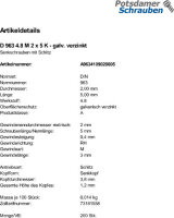 200 Schlitz Senkschrauben DIN 963 4.8 verzinkt M2x5