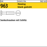100 Schlitz Senkschrauben DIN 963 Messing M1,6x6