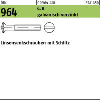 200 Schlitz Linsensenkschrauben DIN 964 4.8 verzinkt M6x25