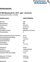 100 Schlitz Linsensenkschrauben DIN 964 Messing verchromt...