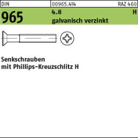2000 Kreuzschlitz Senkschrauben DIN 965 4.8 verzinkt -H M4x8