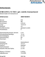 2000 Torx Senkschrauben DIN 965 TX 4.8 verzinkt M4x10