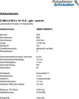 1000 Linsensenkschrauben DIN 966 4.8 -H verzinkt M6x10