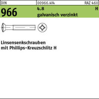1000 Linsensenkschrauben DIN 966 4.8 -H verzinkt M6x20