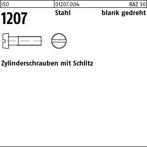 100 Schlitz Zylinderschrauben ISO 1207 Stahl M1,6x5