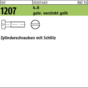 1000 Schlitz Zylinderschrauben ISO 1207 4.8 gelb chromatiert M4x25