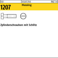 200 Schlitz Zylinderschrauben ISO 1207 Messing M2,5x3
