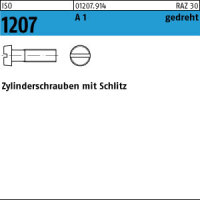 100 Edelstahl A1 Schlitz Zylinderschrauben ISO 1207...