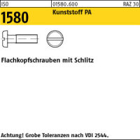 200 Flachkopfschrauben ISO 1580 M4x5 Polyamid