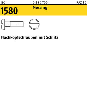 200 Flachkopfschrauben ISO 1580 Messing M3x20 Ms