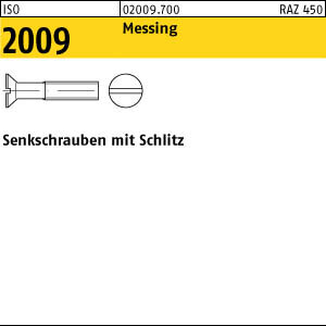 1000 Schlitz Senkschrauben ISO 2009 Messing M4x30