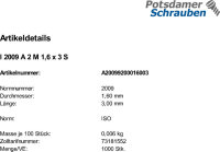 1000 Edelstahl V2A Schlitz Senkschrauben ISO 2009 A2 M1,6x3