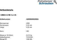 1000 Edelstahl V2A Schlitz Senkschrauben ISO 2009 A2 M2x4