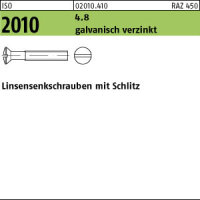 2000 Linsensenkschrauben ISO 2010 4.8 verzinkt M4x8