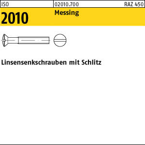 200 Linsensenkschrauben ISO 2010 Messing M5x10