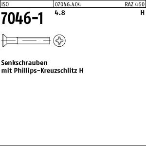 200 Krz. Senkkopfschrauben ISO 7046 -1 4.8 -H M8x30