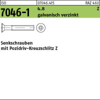 2000 Krz. Senkkopfschrauben ISO 7046 -1 4.8 -Z verzinkt M3x4