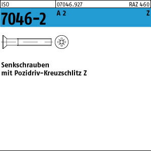500 Edelstahl V2A Krz. Senkkopfschrauben ISO 7046 -2 A2 -Z M5x8