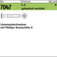 2000 Krz. Linsensenkschrauben ISO 7047 4.8 -H verzinkt M5x10